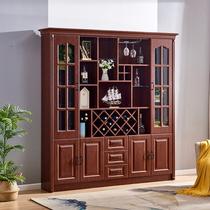 Solid wood color sideboard new Chinese wine cabinet against the wall modern minimalist dining cabinet American cabinet multifunctional locker