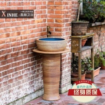 Washbasin Ceramic column type column basin Integrated floor basin Art balcony bathroom Toilet Small washbasin pool