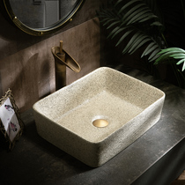 Ceramic table basin Jingdezhen wash basin rectangular household Basin Creative hotel bathroom art washbasin