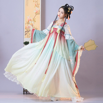 Sky Pose National Color Original (Flower Falling Dust) North and South Korea Great Sleeve Sleeves Break Group Siege of Original Han Costume Women Spring Summer Complete