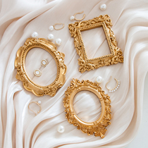 ins Golden mini photo frame retro ornaments nail Jewelry earrings photo props photography background cloth decoration