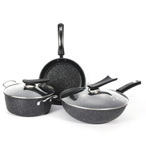 Maifan stone pot set wok three-piece non-stick pan fume-free gift pot 3-piece pot pot three-piece cooking