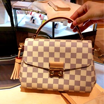 Leather luxury trendy bag handbag 2021 new plaid messenger bag lock small square bag pet backpack