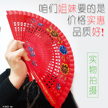 Spanish fan lace wooden dance fan classical drama prop fan ladies craft folding fan ancient costume catwalk fan
