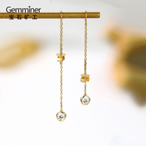 Gem miner 18K gold diamond stud earrings 20 points diamond earrings long earrings platinum rose gold earrings
