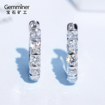 Gem Miner 18k white gold classic diamond earrings Shiny rose gold yellow gold real diamond earrings recommended by the manager