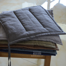 Thin section Brief approx. pure color breathable grey curry black cotton linen linen office cushion dining chair cushion customised