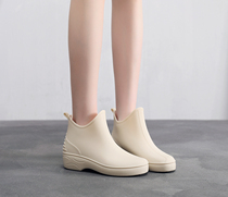 Fashion Money Outside of Water Shoe Boots Rubber Shoes Waterproof for rainy days Hans version of beige Nordic Wind pure color Korean version