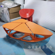 Modern art Zaha designer FRP triangle crack hollow shaped coffee table creative model room negotiation table