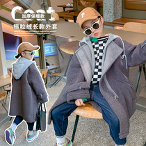 Girls fur integrated jacket 2021 new CUHK Autumn Winter Ocean Gas Trendy Children Thicken Lamb Sweater