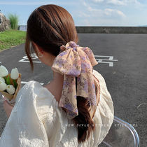 Streamer bow hairband womens hair tie summer thin ponytail headband womens 2021 new large hair circle headdress