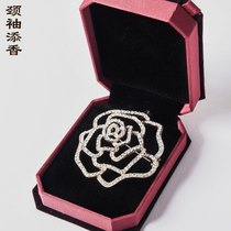 Neck sleeve fragrance 2021 autumn and winter New Big rose corsage business wear accessories brooch