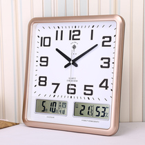Polaris luminous quartz clock living room office fashion wall clock Calendar Calendar Calendar Calendar temperature and humidity Wall watch