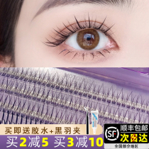 Japanese Vegetarian False Eyelash Natural Emulation Self-Glued Eye Single Tuft Airy Underlashes Eyelash Graft Eyeliner Women Glue