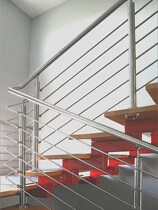 Stainless steel stair handrail glass guardrail wearing brushed column staircase handrail column balcony railings modern side installation