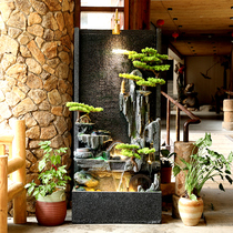 Rockery running water fountain living room entrance water curtain wall hotel screen partition lucky decoration landscape floor decoration