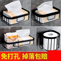 Bathroom tissue box toilet rack toilet toilet paper toilet paper roll paper put mobile phone wall-mounted non-perforated paper