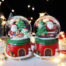 JE ROU Santa snowflake crystal ball glowing children Christmas music box girlfriends birthday gift girl