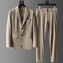Urban elite five colors optional spring and summer solid color Ultra-thin stretch anti-wrinkle Khaki suit Casual suit suit men