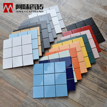  Color all-ceramic beauty nine-palace grid mosaic arc tiles Kitchen bathroom wall tiles Floor matte non-slip corner tiles