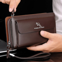 Lesen Kangaroo Handbag man 2021 new genuine leather hand grab bag long fashion wallet large capacity mens hand holding bag