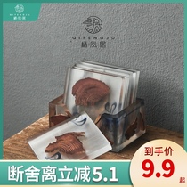 Qifengju creative resin coaster Japanese tea ceremony heat insulation tea tray anti-scalding Nordic tea cup cushion kung fu tea set zero match