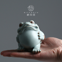 basique dao Ru tea favor decoration boutique ke yang stuffed toys Ru lucky three-legged toad kung fu tea cha wan