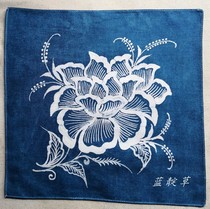 Guizhou Batik square towel handkerchief pattern hand drawn plant dye characteristic gift gift customization