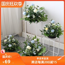 Mori flower ball combination simulation silk flower road guide flower ball landing flower row decoration hotel stage shop window layout