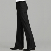 Autumn high-waisted mens hanging flared pants elastic straight loose wide leg pants trend micro-big feet non-iron trousers