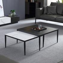 Italian minimalist Nordic small coffee table table small apartment designer Net red iron art rock board tea table combination