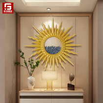 Nordic sun mirror wrought Wall living room wall decoration European wall hanging restaurant porch Wall pendant