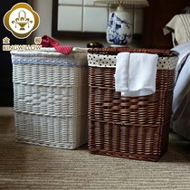 Rattan woven clothes basket storage box dirty clothes storage basket laundry bucket hot pot restaurant clothing woven frame Hotel