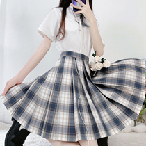 Empty Chinchilla Maru (Interstellar)original genuine jk school for grid skirt Japanese college style half-body pleated short skirt female summer