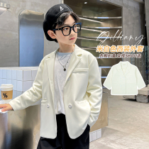 Boys suit jacket Spring and autumn Korean version casual white Western clothes CUHK Tong Chauang Qi Gown Jacket Children Foreign Air