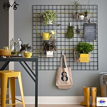 Black thick mesh mesh grid photo wall hanging jewelry iron mesh guardrail shelf grid subnet exhibition display rack hanging