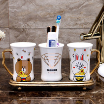 Household toothbrush rack-free mouthwash mugs brushing cups display toilet storage box tooth cylinder set