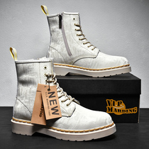 Martin boots Mens high help Inn Wind genuine leather boots for men Overalls boots in the middle of the Tide Sneakers Net Red Spring Mens Shoes