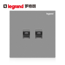 Rogrand switch socket panel Yijing deep sand silver two-digit telephone bilingual audio plug strong signal power supply Type 86