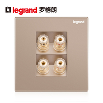 Rogrand switch socket panel Yijing rose gold two-position audio four-head wiring Speaker Audio plug 86 type