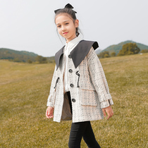 Girls windbreaker 2021 Spring and Autumn New Fashion Small Fragrant Childrens Coat Western Tong Long Sleeve Top Thin