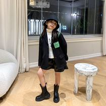 nunubby Chaobou High Sensation Out Street Girl Autumn Yinglen Wind Refined CUHK Child Suit Jacket