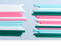 Disposable hard drink thin straw Juice color plastic soymilk 0 6 straw independent packaging 100