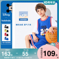 Bharabara boy short sleeve sports suit CUHK Tong Shuai qi Childrens basketball clothes Summer clothing Bottling Children