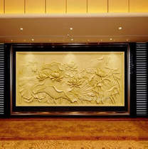 Sandstone Relief Background Wall Decoration Mural Lotus Tuxuan Outdoor Villa Decoration Painting Hotel Bas-reliefs