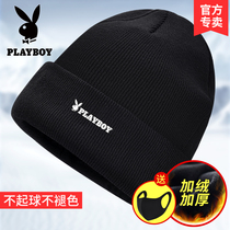 Playboy knit hat men and women winter tide cotton hat plus velvet thickened wool hat autumn and winter warm collar cover
