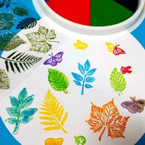 Leaf shape seal transparent silicone diy hand account Children sponge seal rubbing painting tool dandelion Template