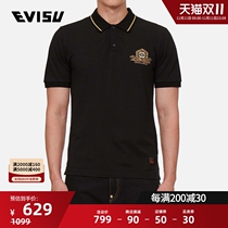 Evisiu 2021 Autumn Winter New Mens Home flower seagull embroidered polo shirt 2EAADM1PS613XXCT
