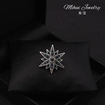 Retro Six-Man Star small breast needle suit coat temperament package knife pin decoration shirt anti-walking fixed button