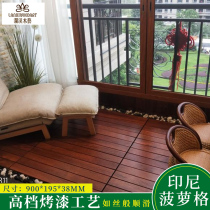 Outdoor balcony floor outdoor waterproof floor terrace garden solid wood floor anticorrosive wood board log floor